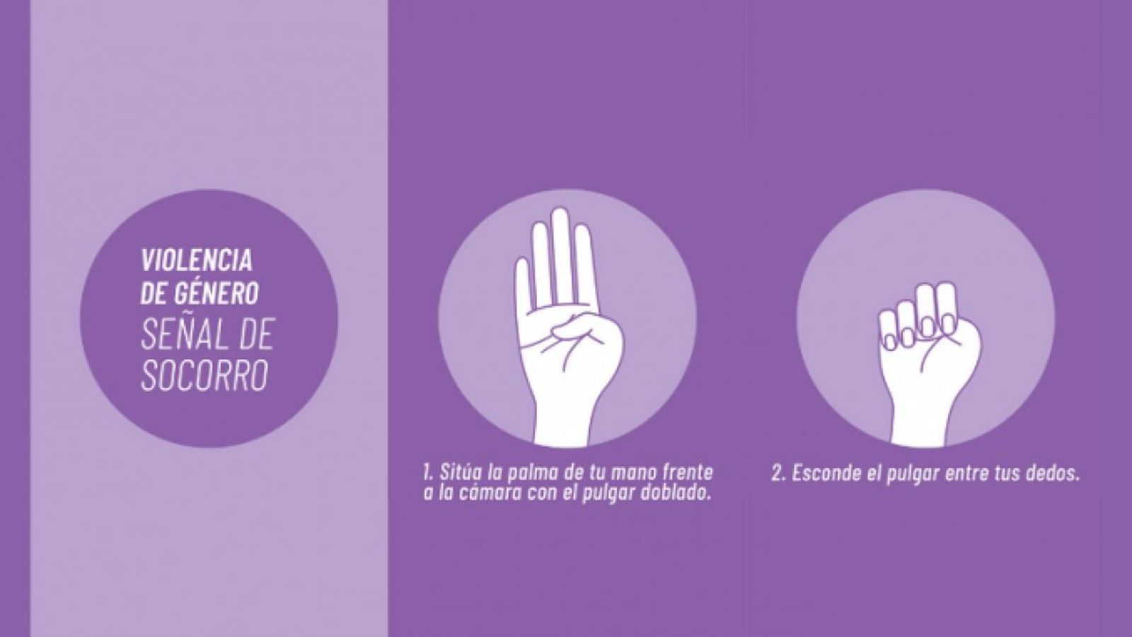 Señal para pedir ayuda si estás sufriendo violencia de género