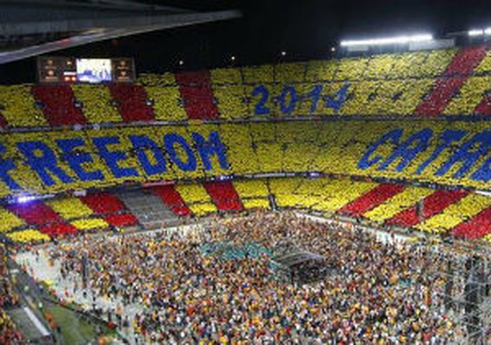 Senyera en el Nou Camp