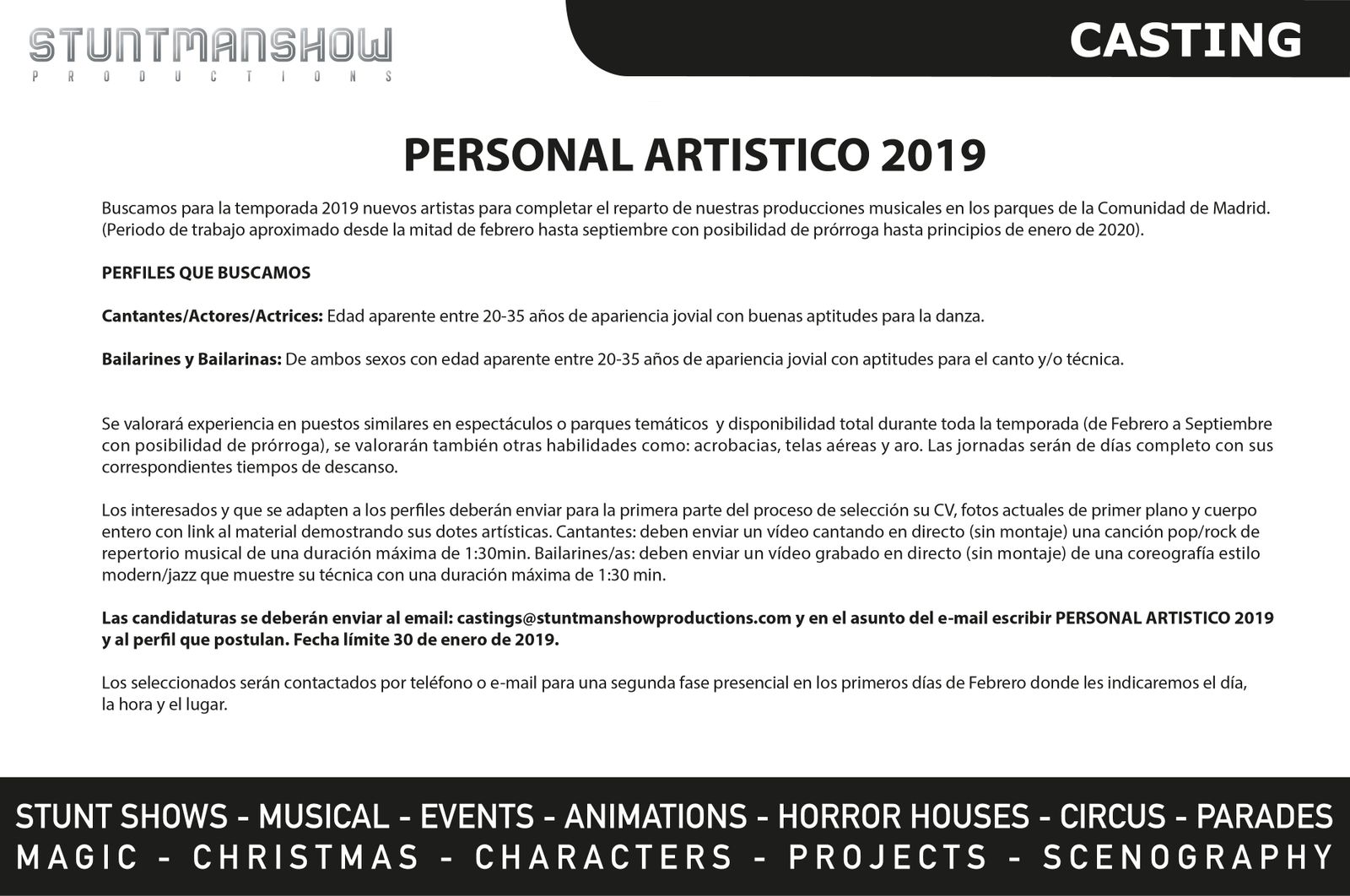 ¿Quieres trabajar en los espectáculos de un parque temático de Madrid?
