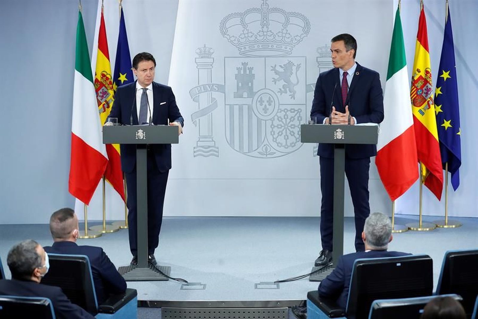 Sánchez refuerza su alianza con Conte en la UE, pero no aclara si quiere o no un pacto con el PP