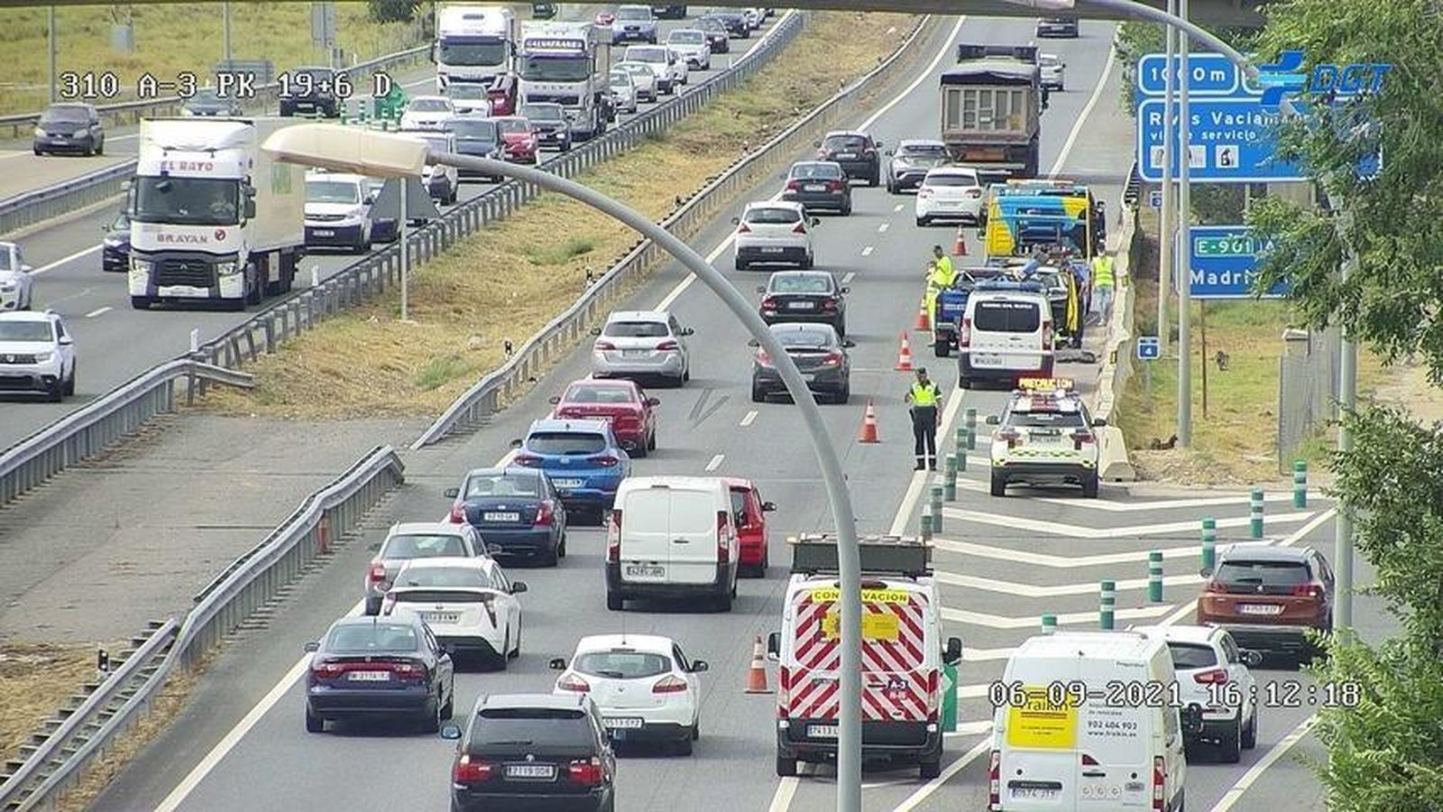 Punto de la A-3 en el que se ha producido el accidente