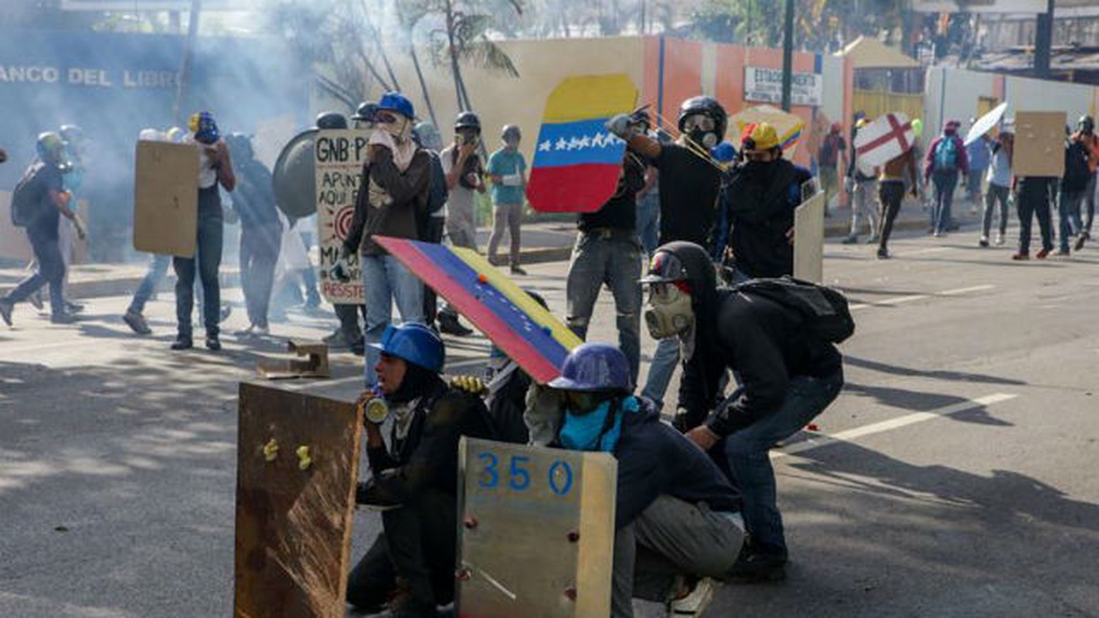 Manifestantes en Caracas