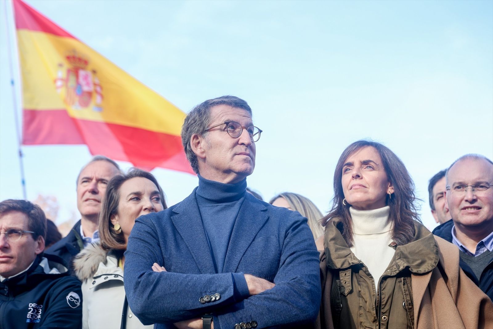 El presidente del PP, Alberto Núñez Feijóo, durante un acto del PP contra la amnistía