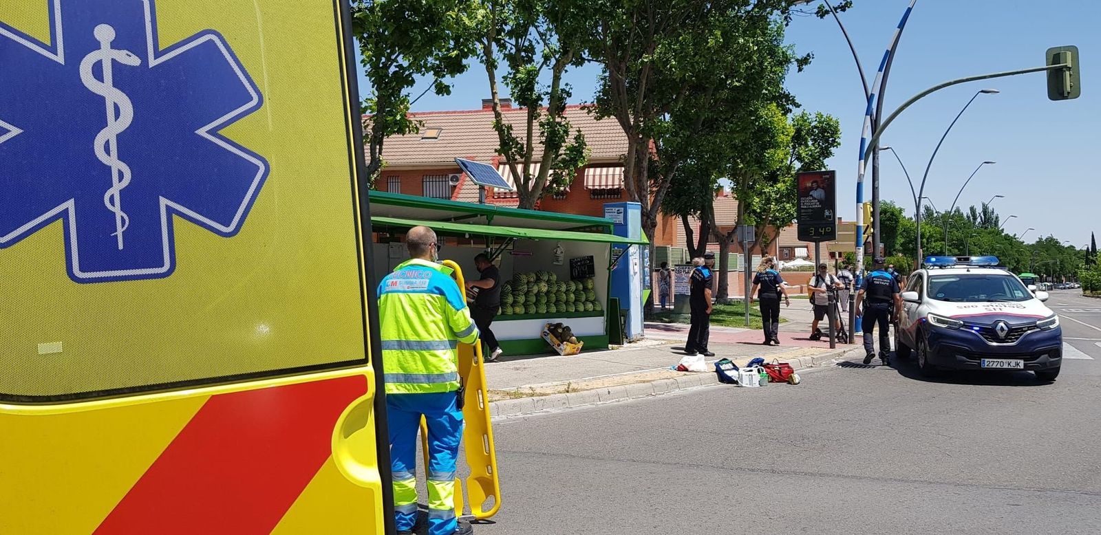 Puesto de melones donde se produjo el accidente