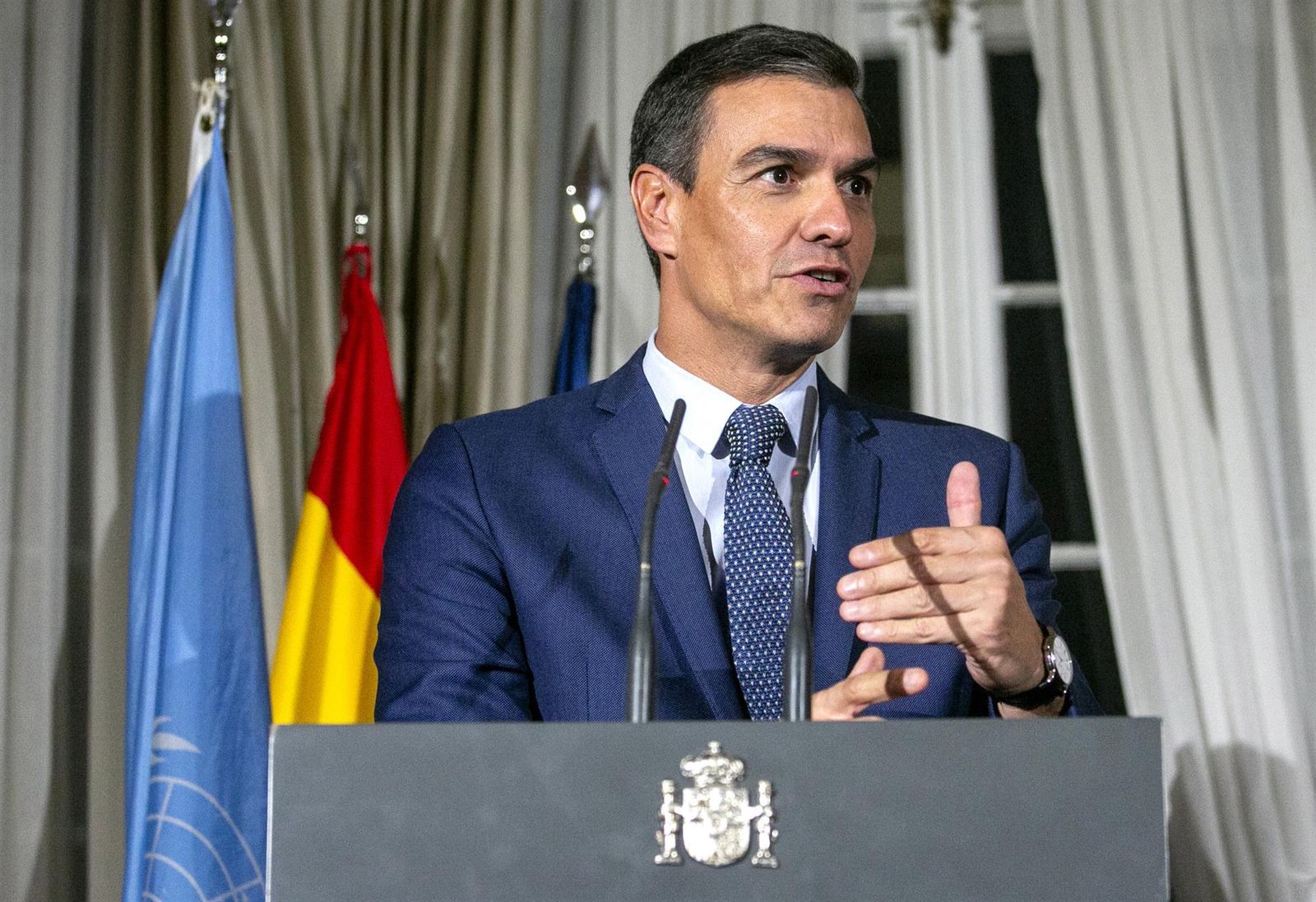 Pedro Sánchez durante su intervención