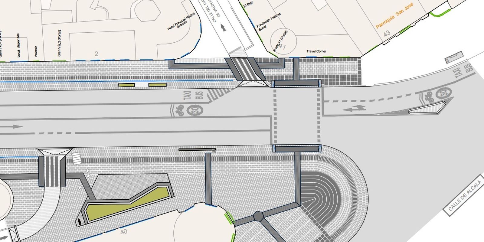 El nuevo ciclocarril tras las obras de Gran Vía
