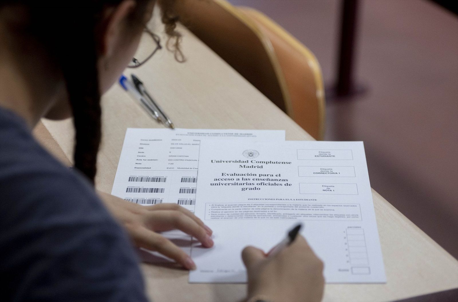 Así es el nuevo examen de la Prueba de Acceso a la Universidad en Madrid