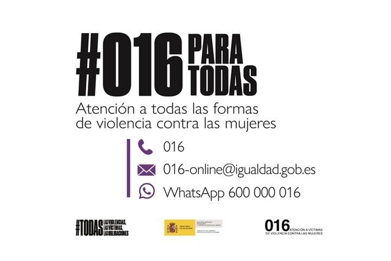 Cartel del servicio 016