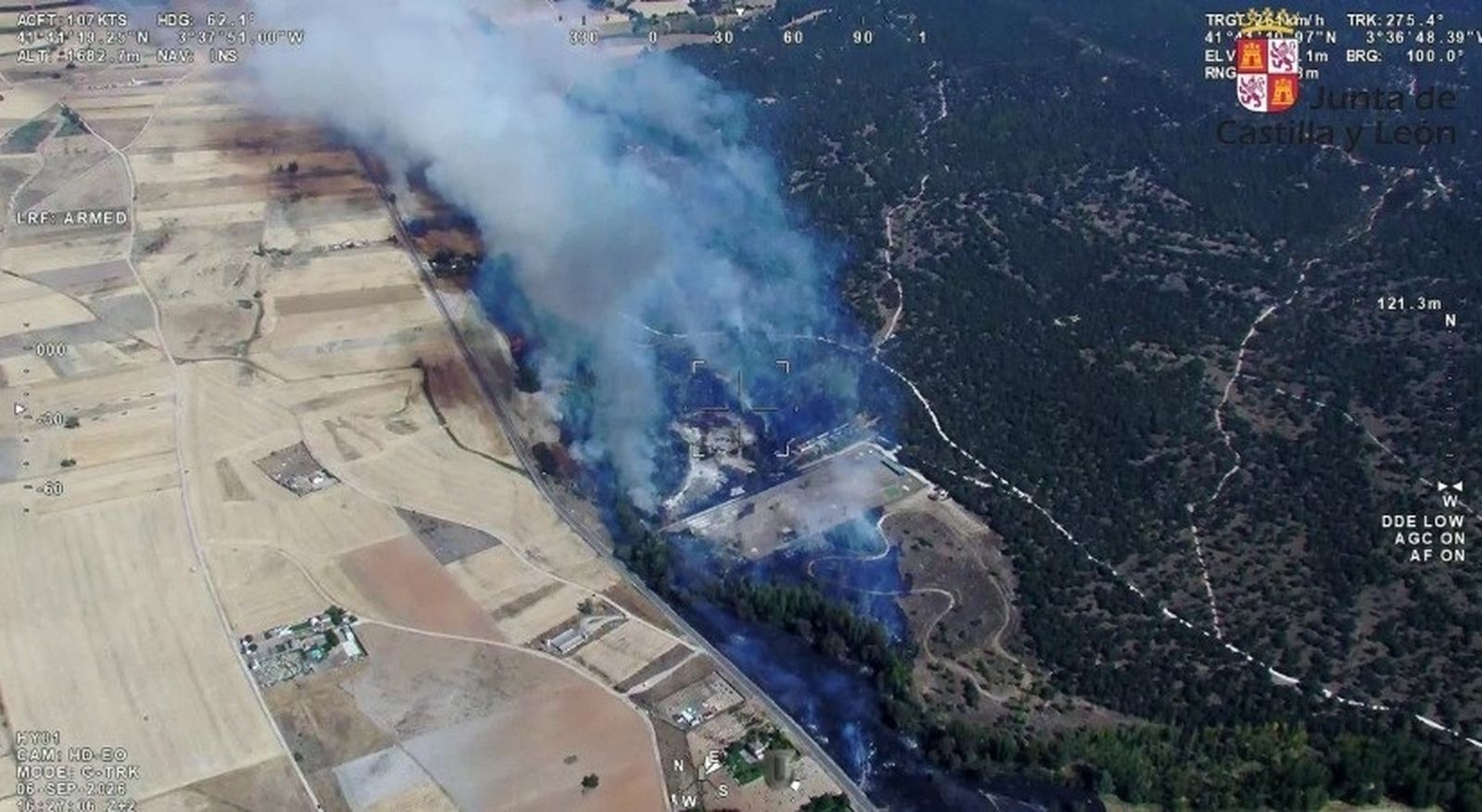 Incendio en La Calabaza, en Aranda de Duero (Burgos)