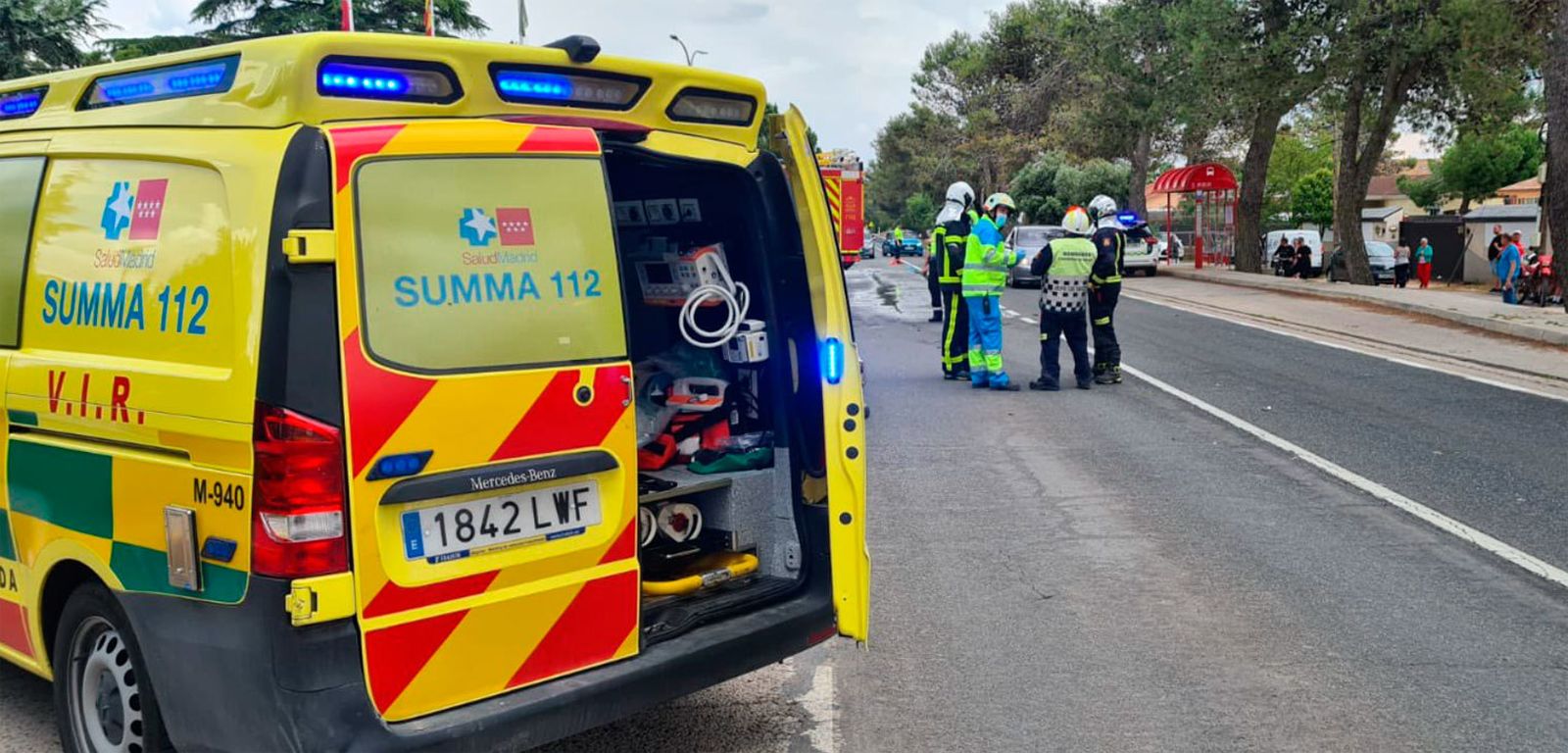Muere un motorista en Nuevo Baztán tras colisionar con un turismo e incendiarse ambos vehículos