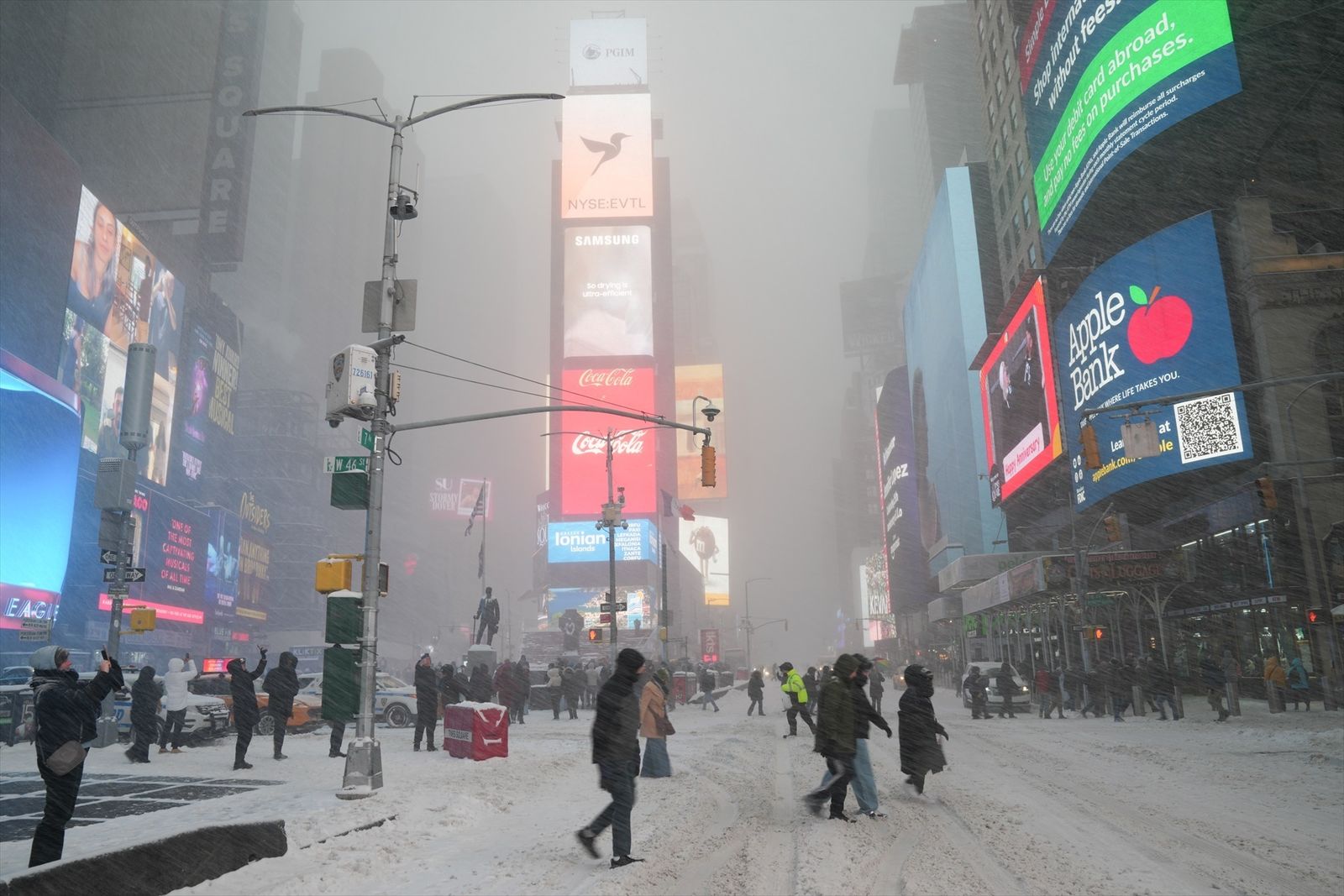 Temporal de nieve en Times Square, Nueva York