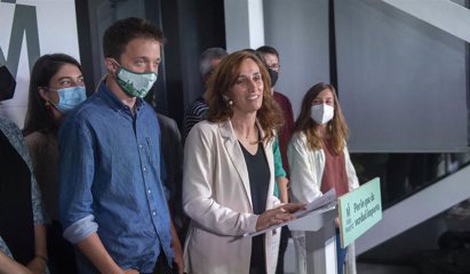 Iñigo Errejón y Mónica García en un mítin electoral