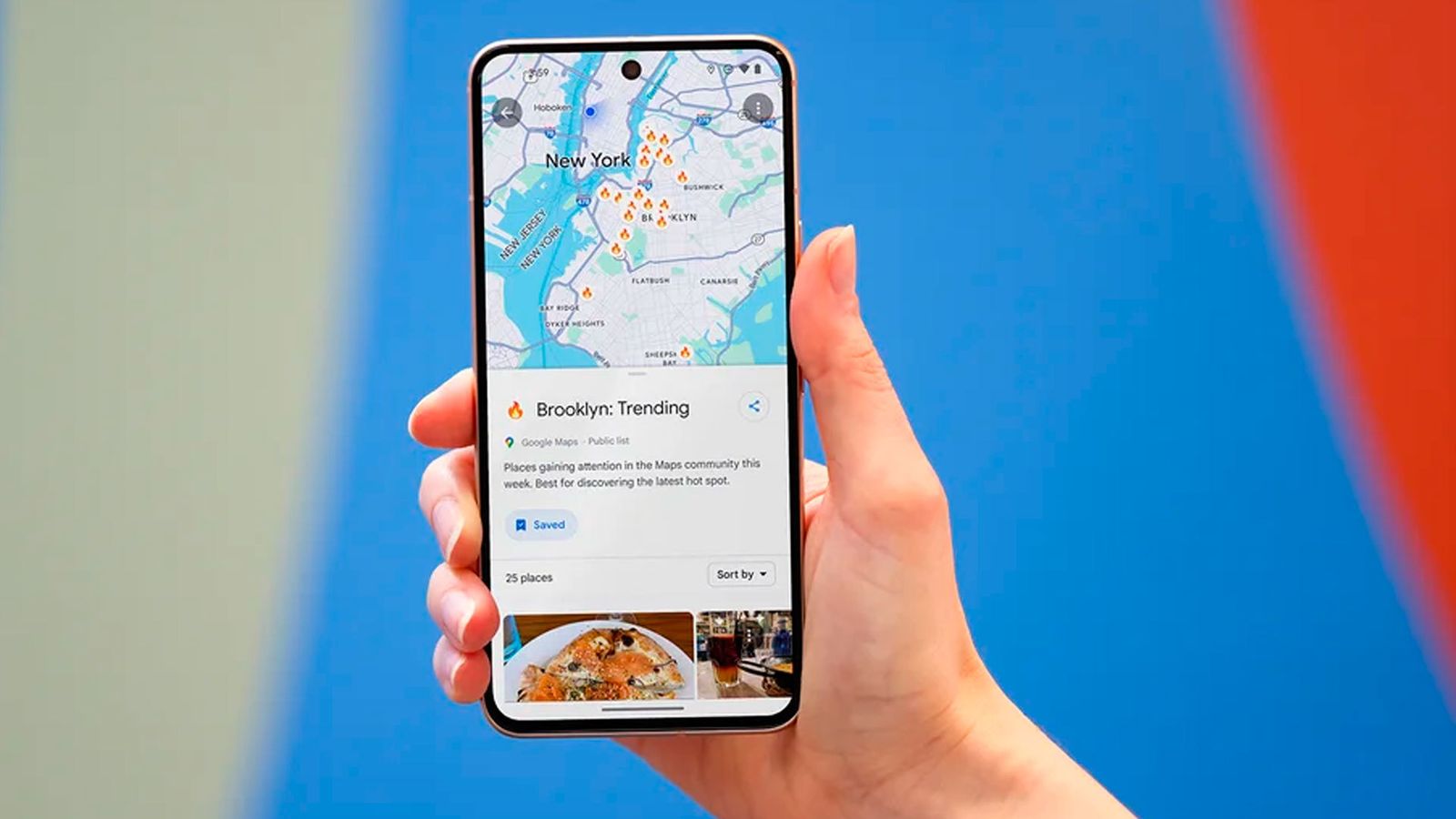 Google Maps en un teléfono móvil
