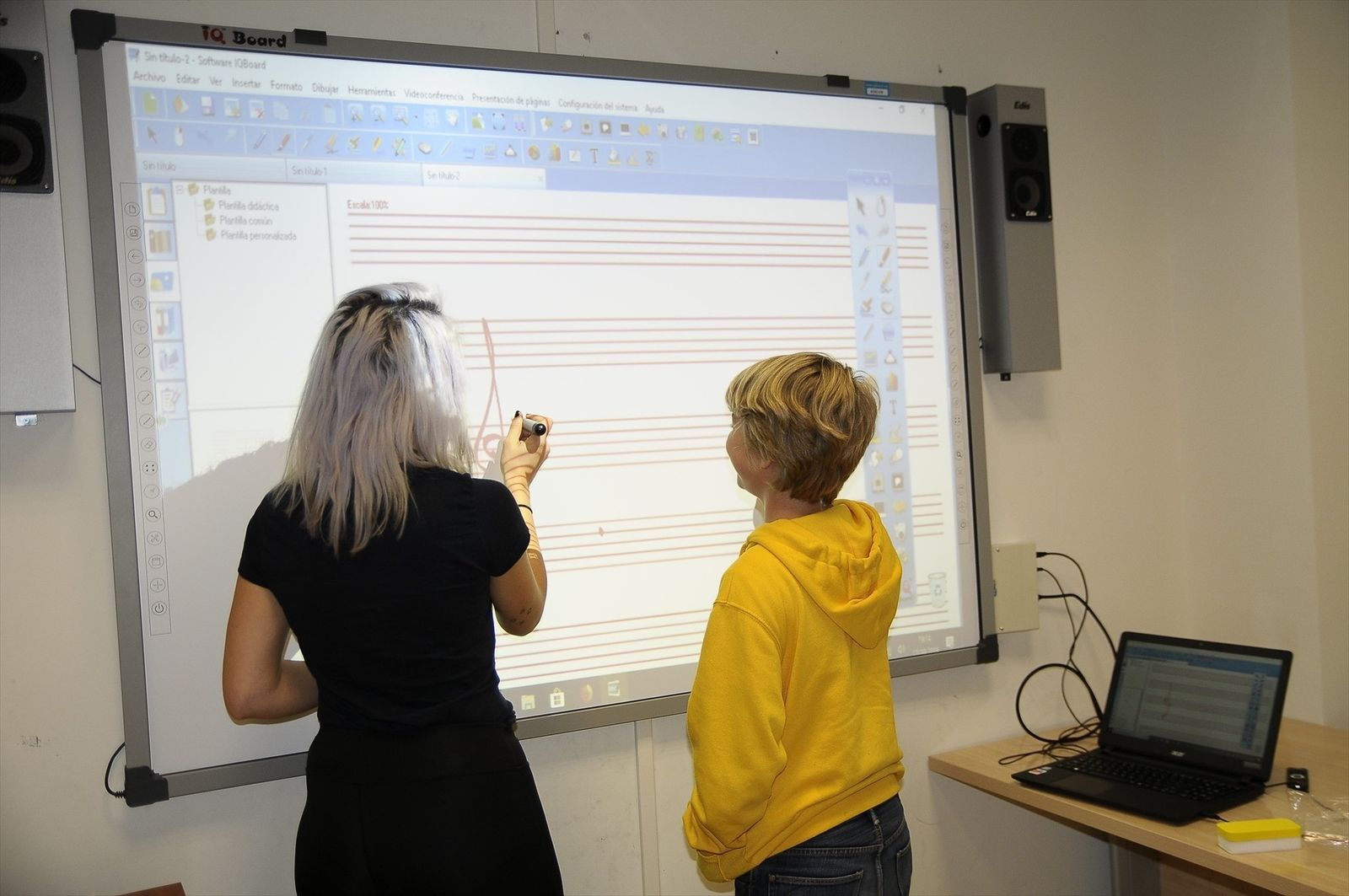 Pizarra digital en un centro escolar de Boadilla