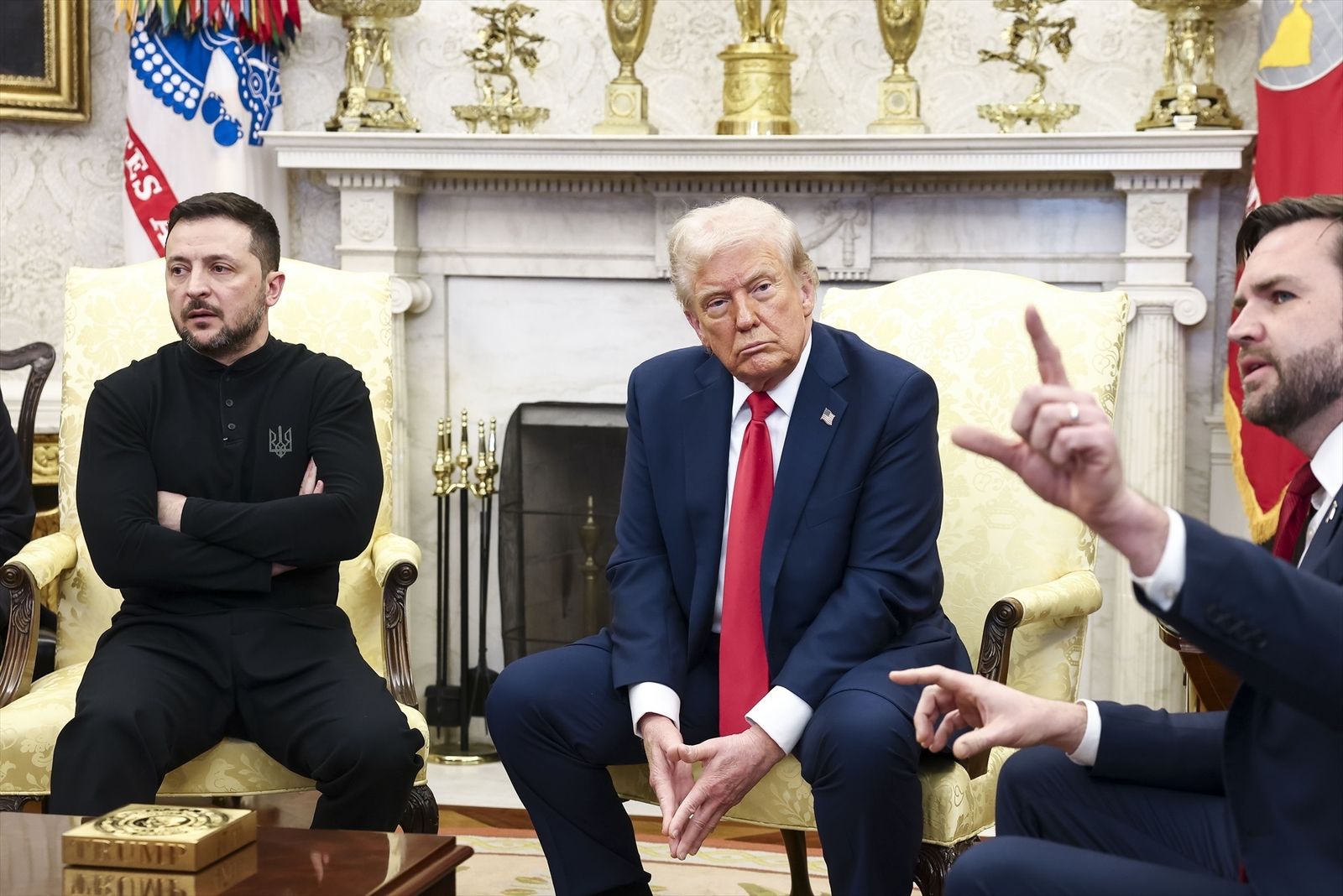 Zelenski, Trump y el vice presidente Vance, durante la tensa comparecencia en la Casa Blanca