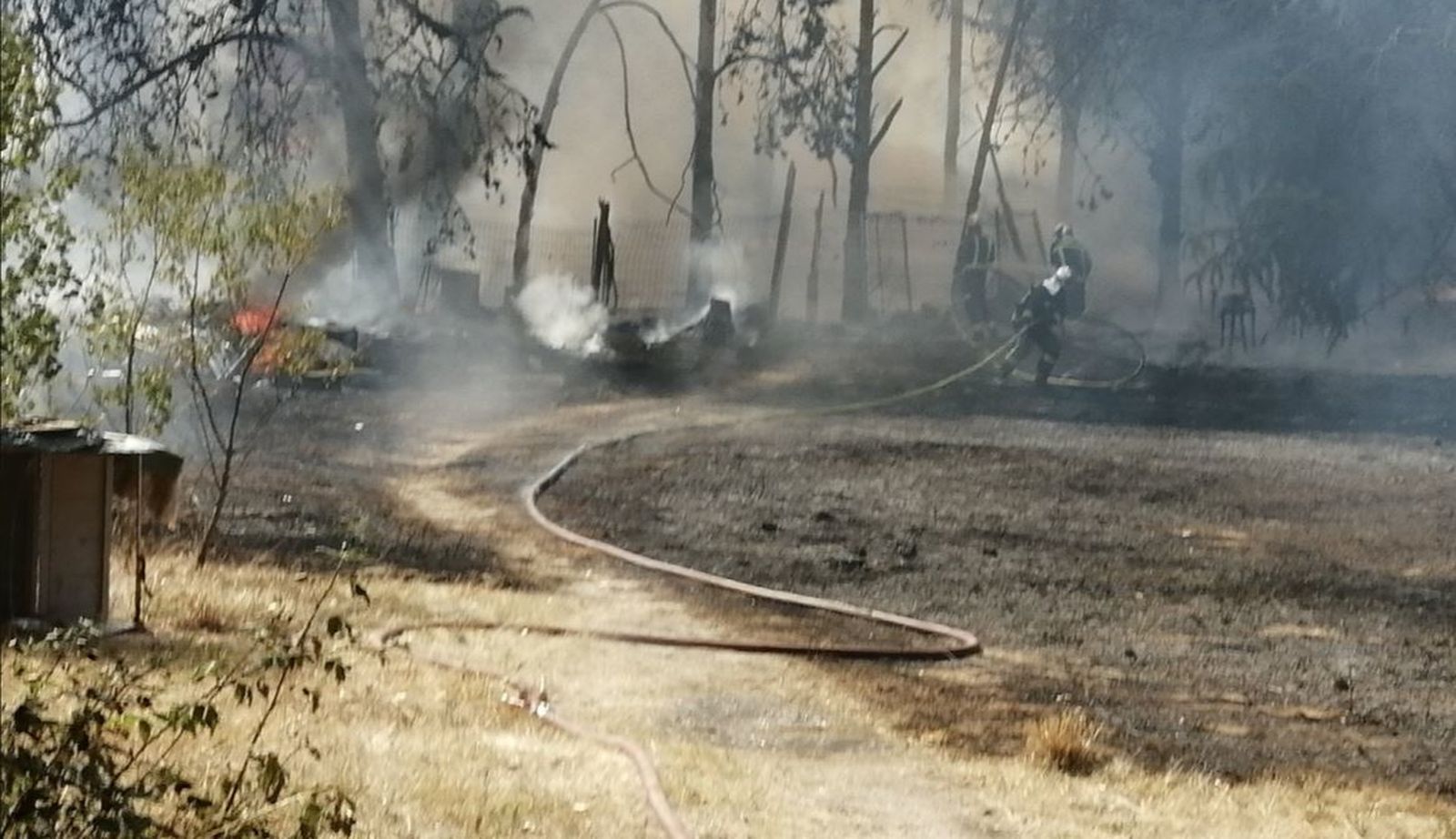 Un bombero herido en un incendio en Collado Villalba