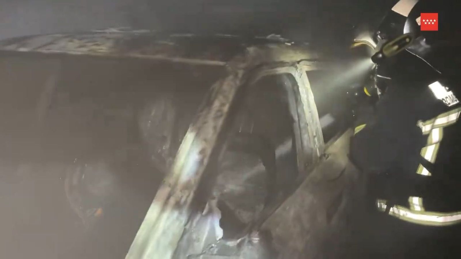 Incendio en un concesionario de coches en Alcobendas