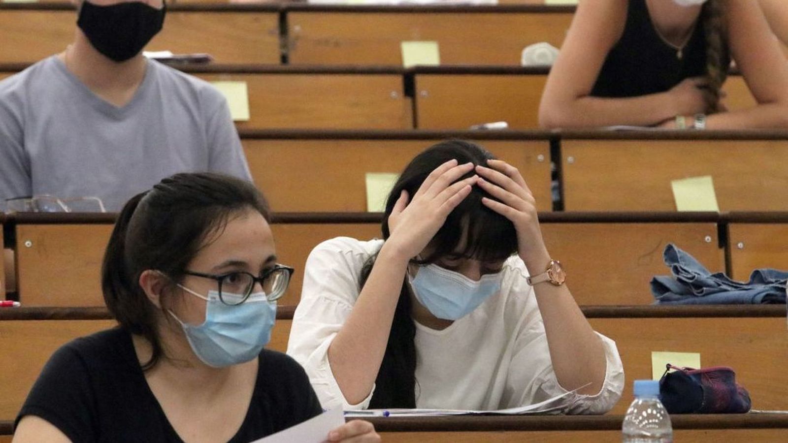 Aula en una Universidad madrileña durante las pruebas de la EBAU