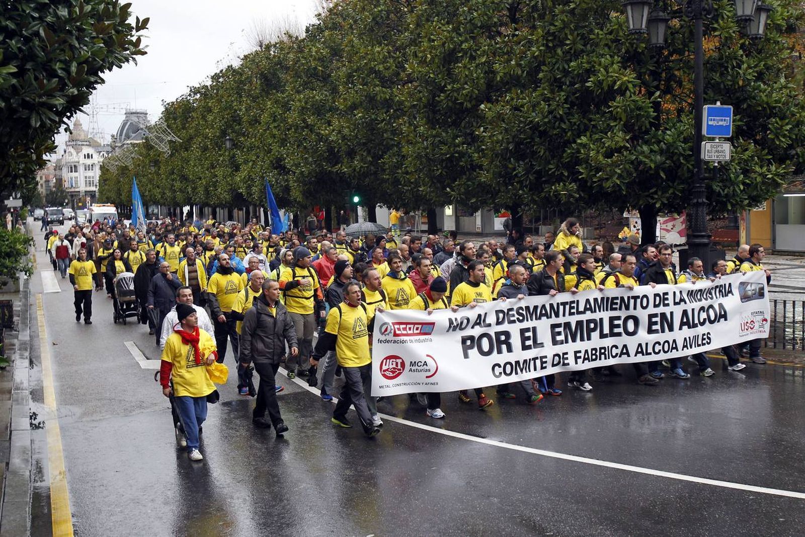 Protesta trabajadores Alcoa en Avilés.