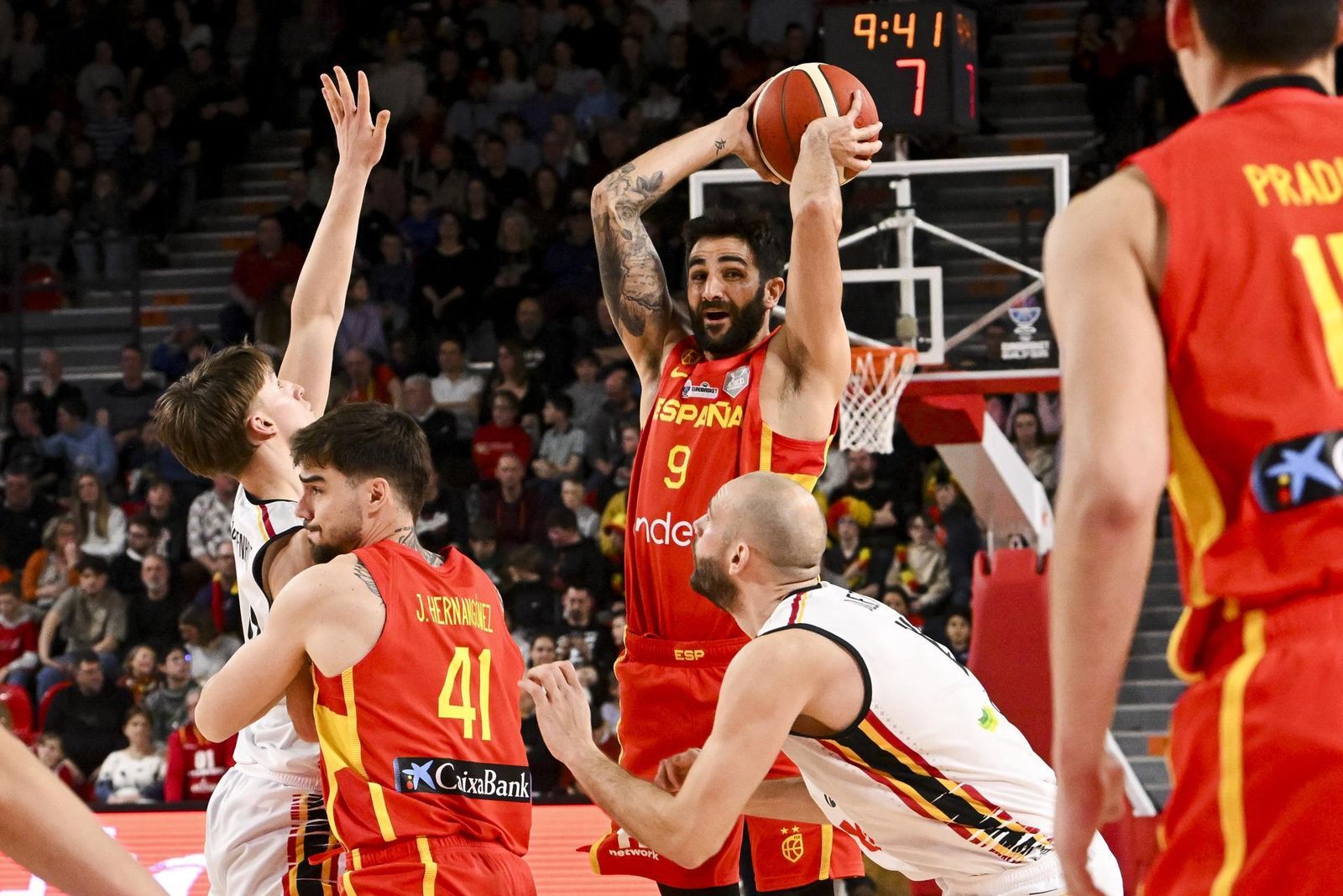 Ricky Rubio, durante el partido ante Bélgica