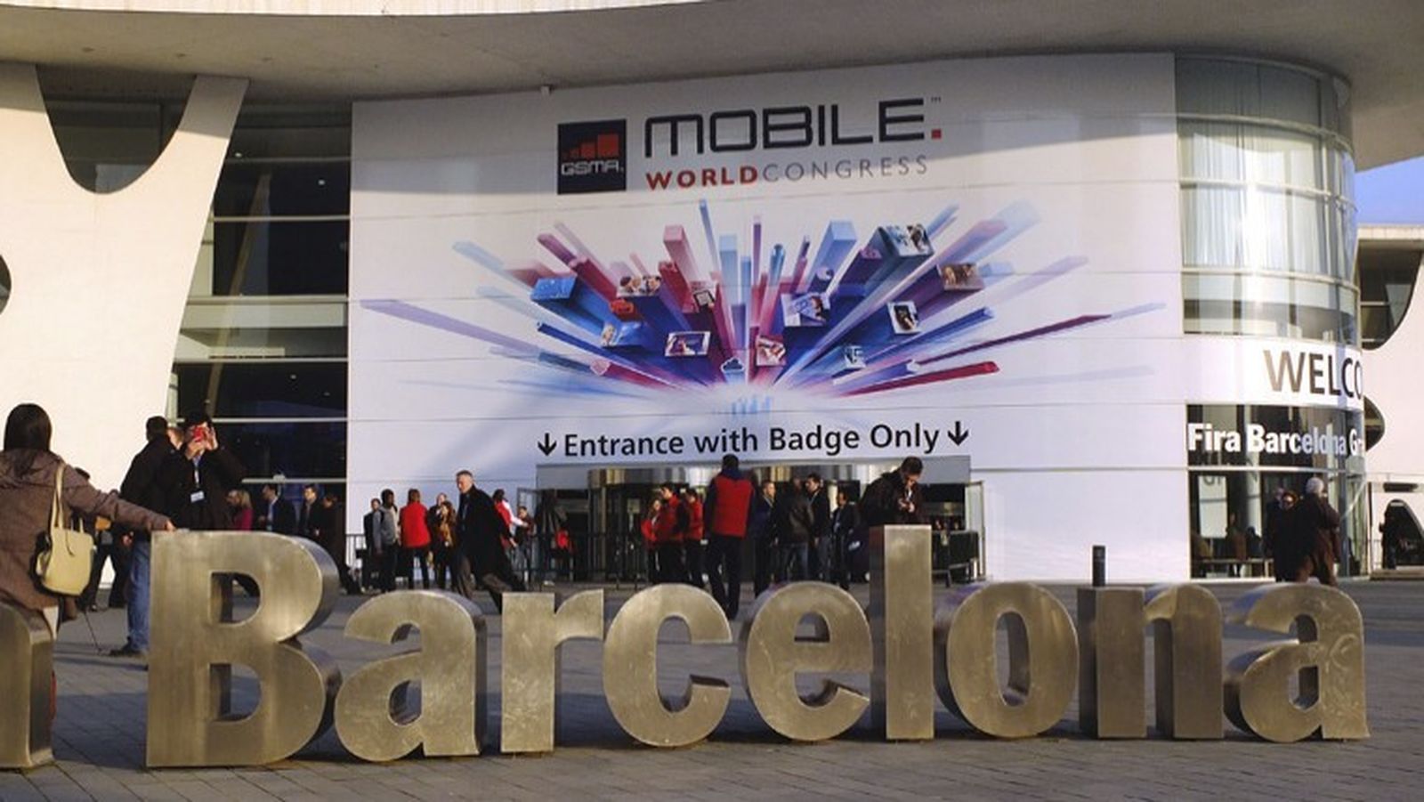 Pabellón del Mobile World Congress en una de las ediciones celebradas en Barcelona