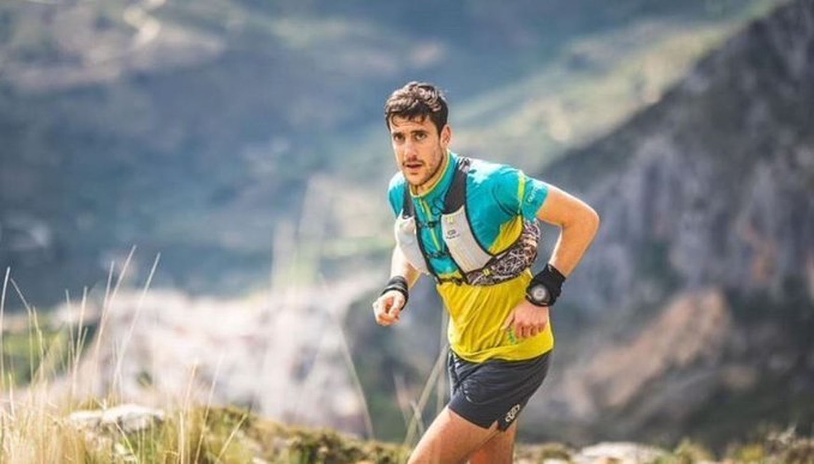 David Delgado Santos durante una carrera de montaña