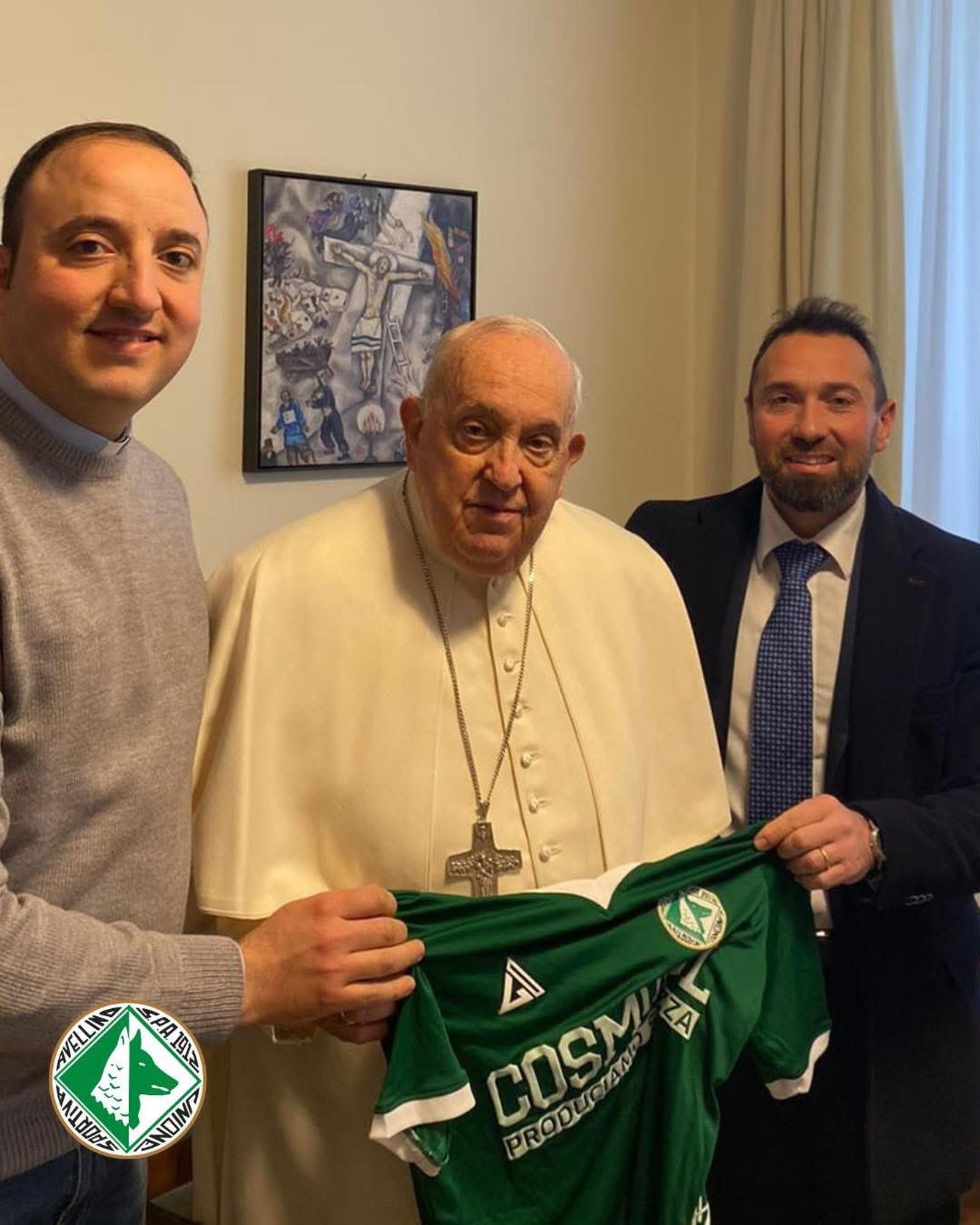 Miembros del Avellino con el papa Francisco