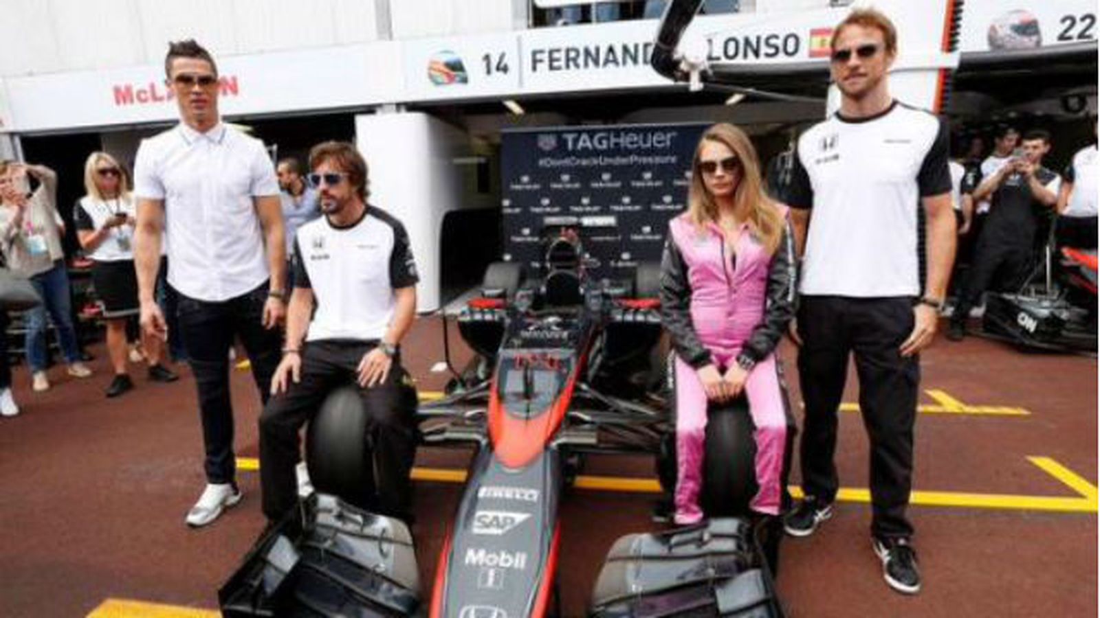 Cristiano Ronaldo con Fernando Alonso