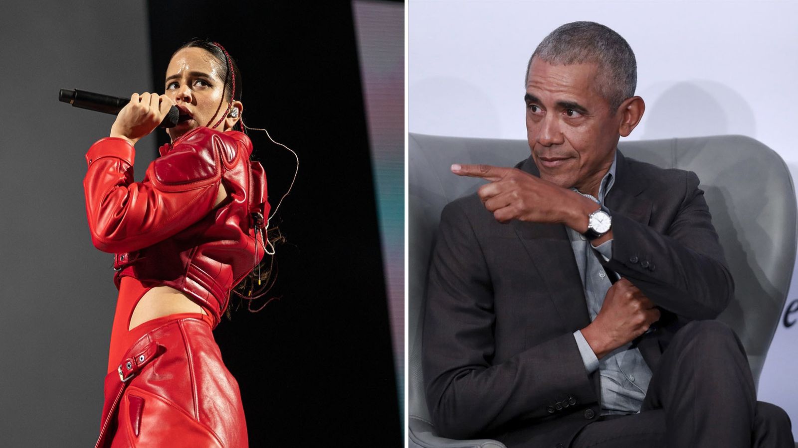 Montaje con Rosalía y Barack Obama
