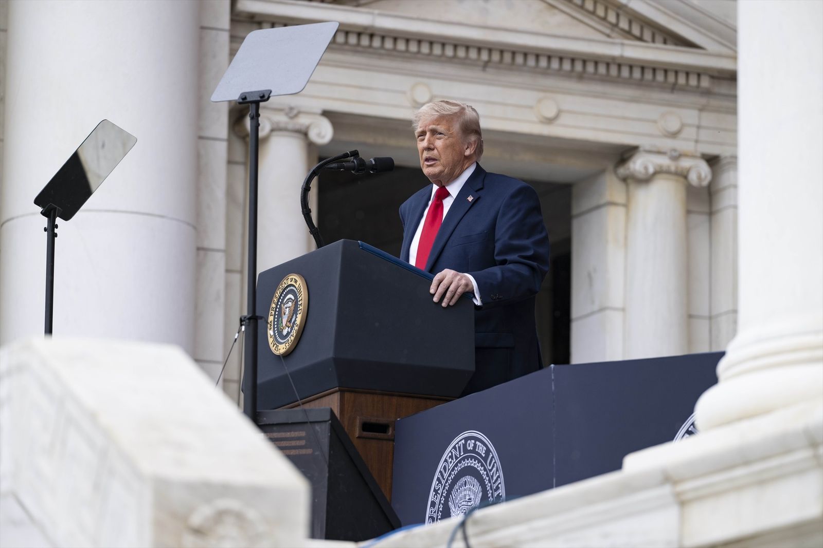 Trump en un discurso en Washington