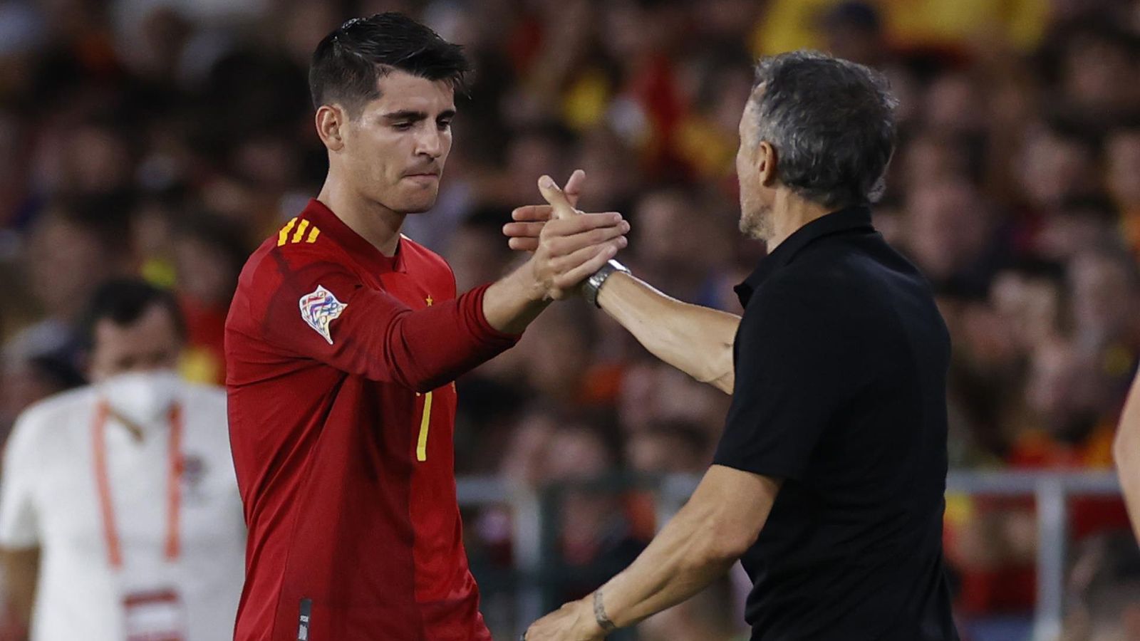Luis Enrique y Morata se elogian mutuamente
