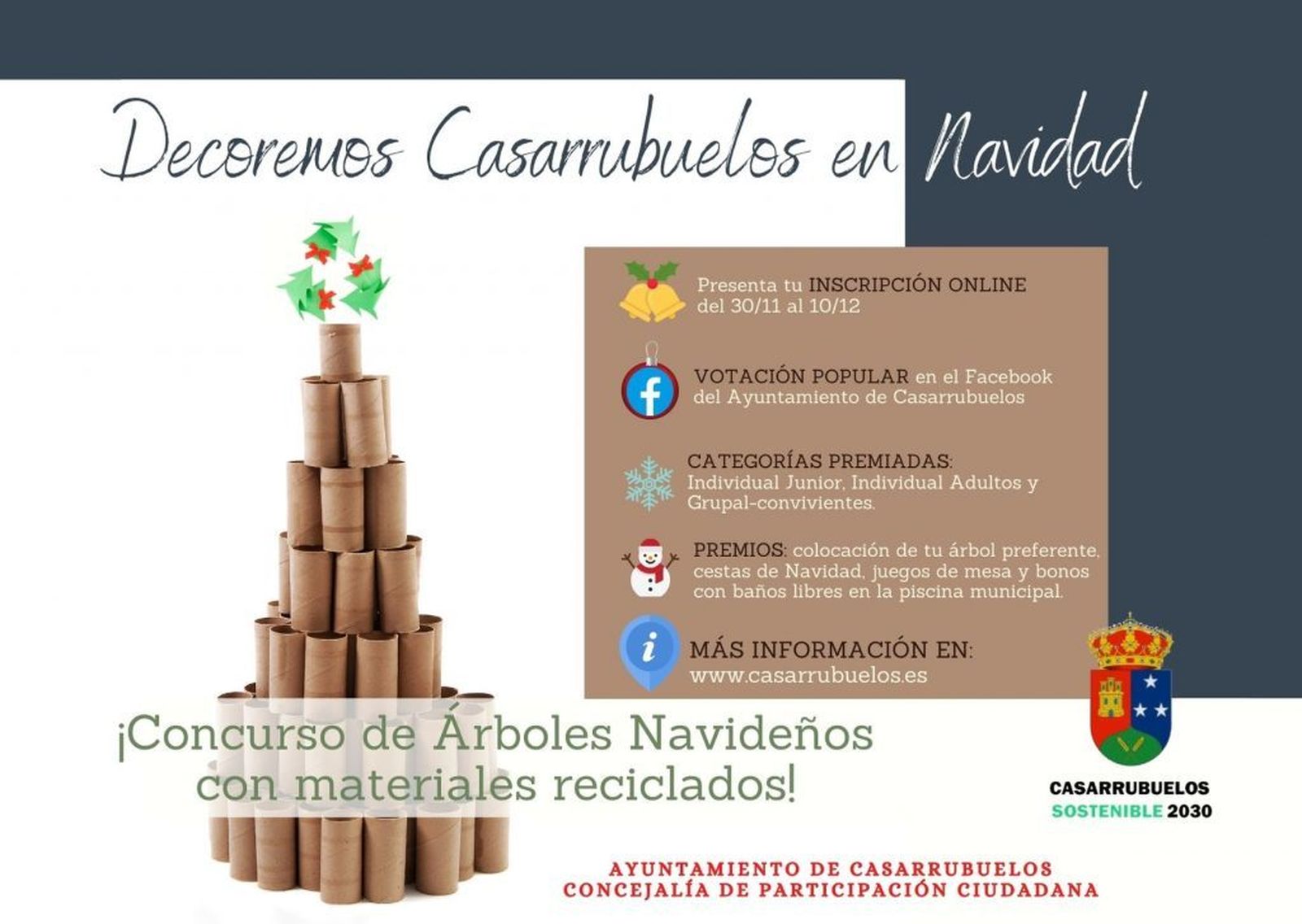 Cartel del concurso de árboles navideños de Casarrubuelos