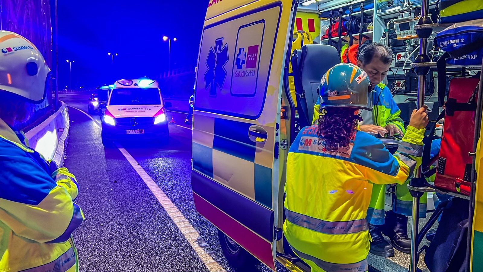 Servicios de emergencias en el lugar del accidente