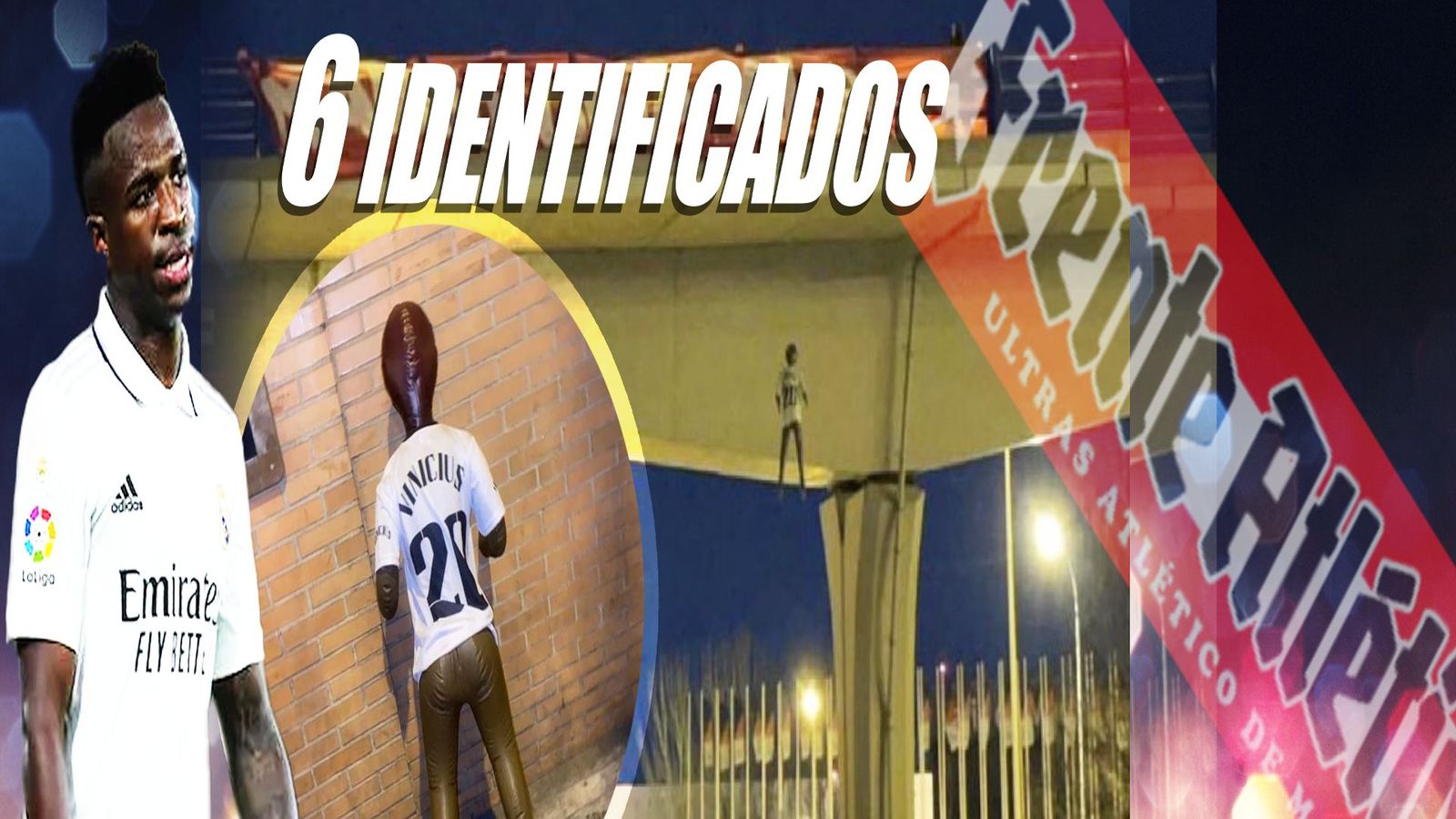 Seis miembros de ultras Sur, detrás de la pancarta contra Vinicius