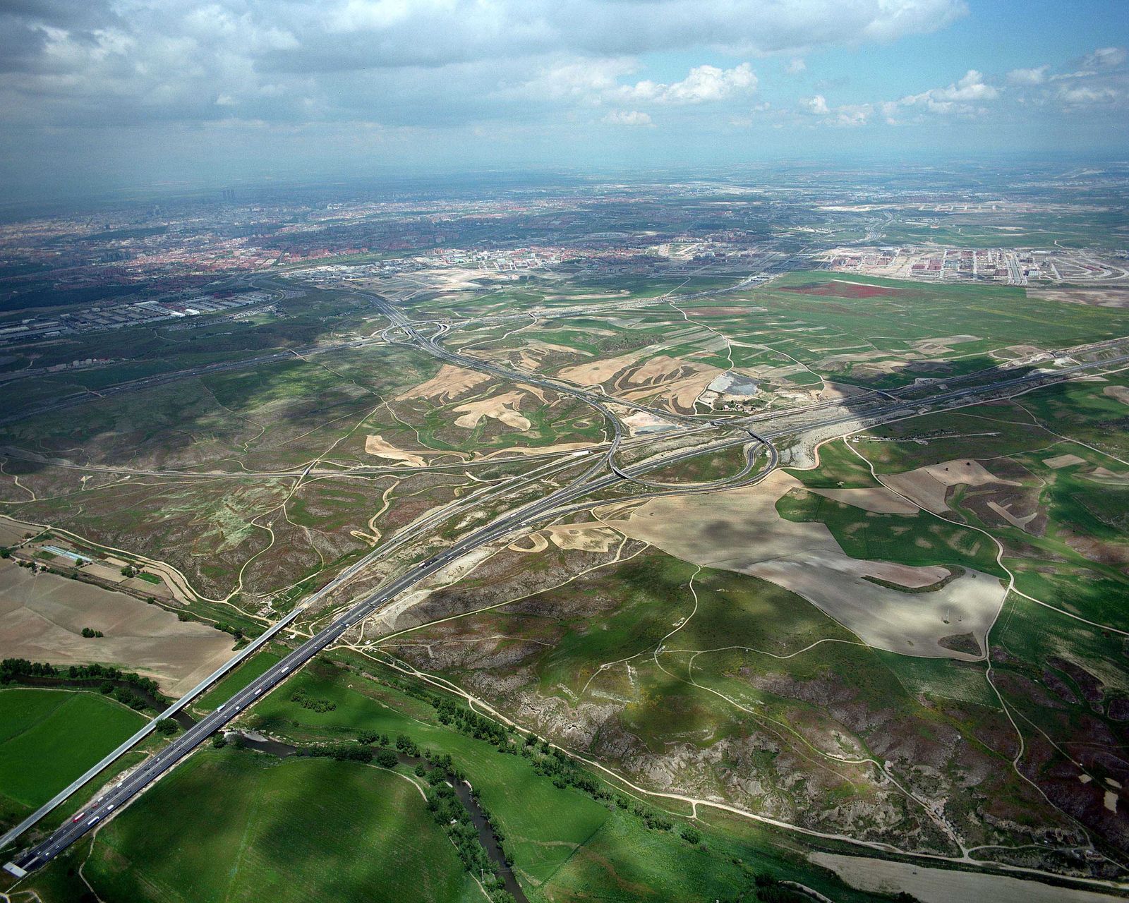 Vista aérea de los terrenos de Valdecarros en Villa de Vallecas