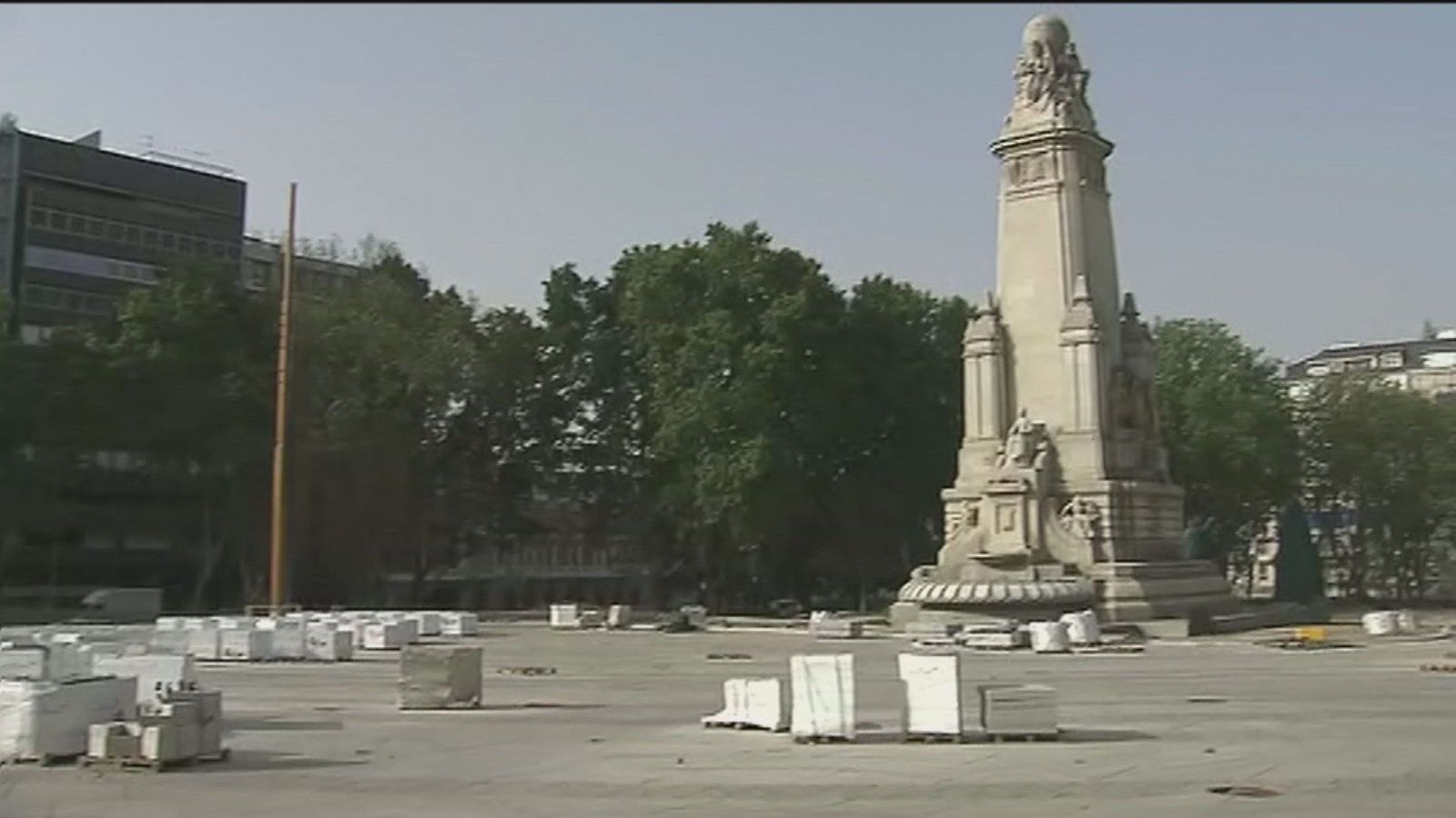 Entramos en las obras de la Plaza de España para conocer su nueva cara