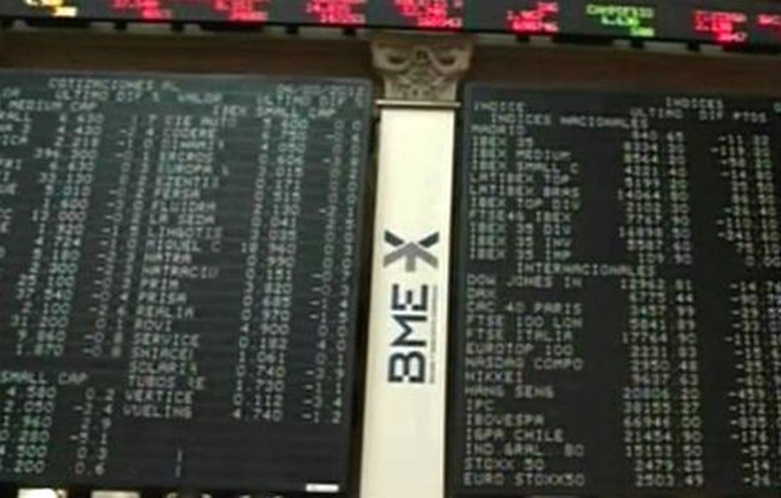 El Ibex pronuncia su caída hasta  el 3%