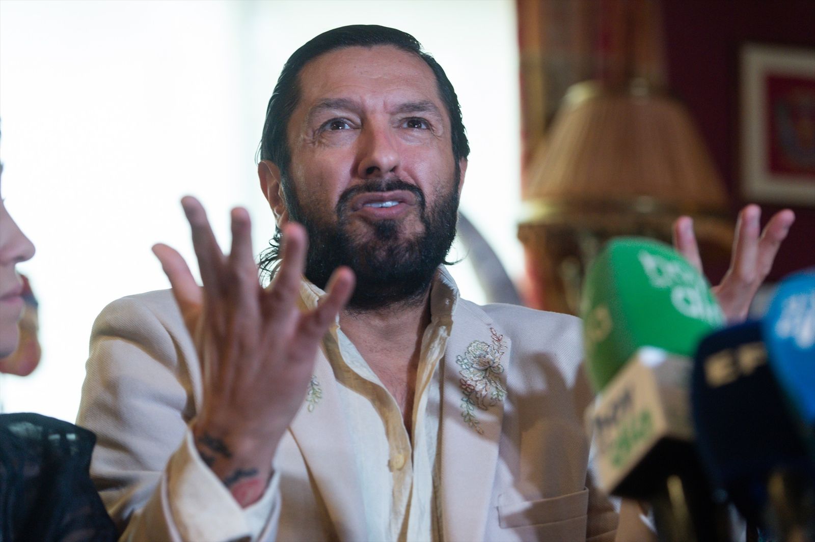 El bailaor Rafael Amargo durante una rueda tras ser absuelto