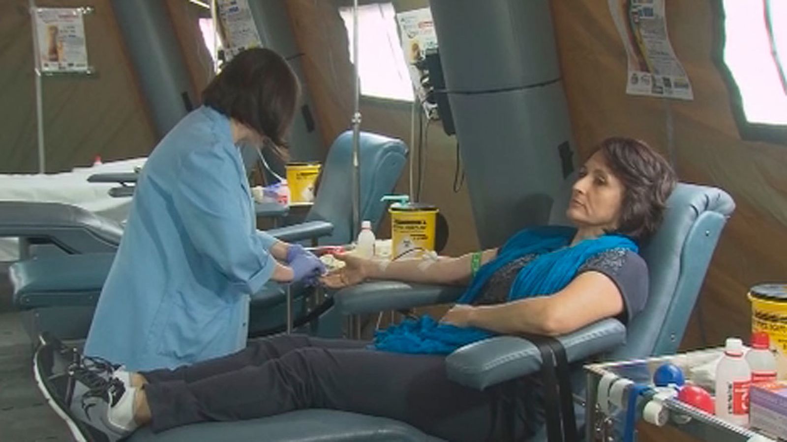 Campaña navideña de donación de sangre en Madrid