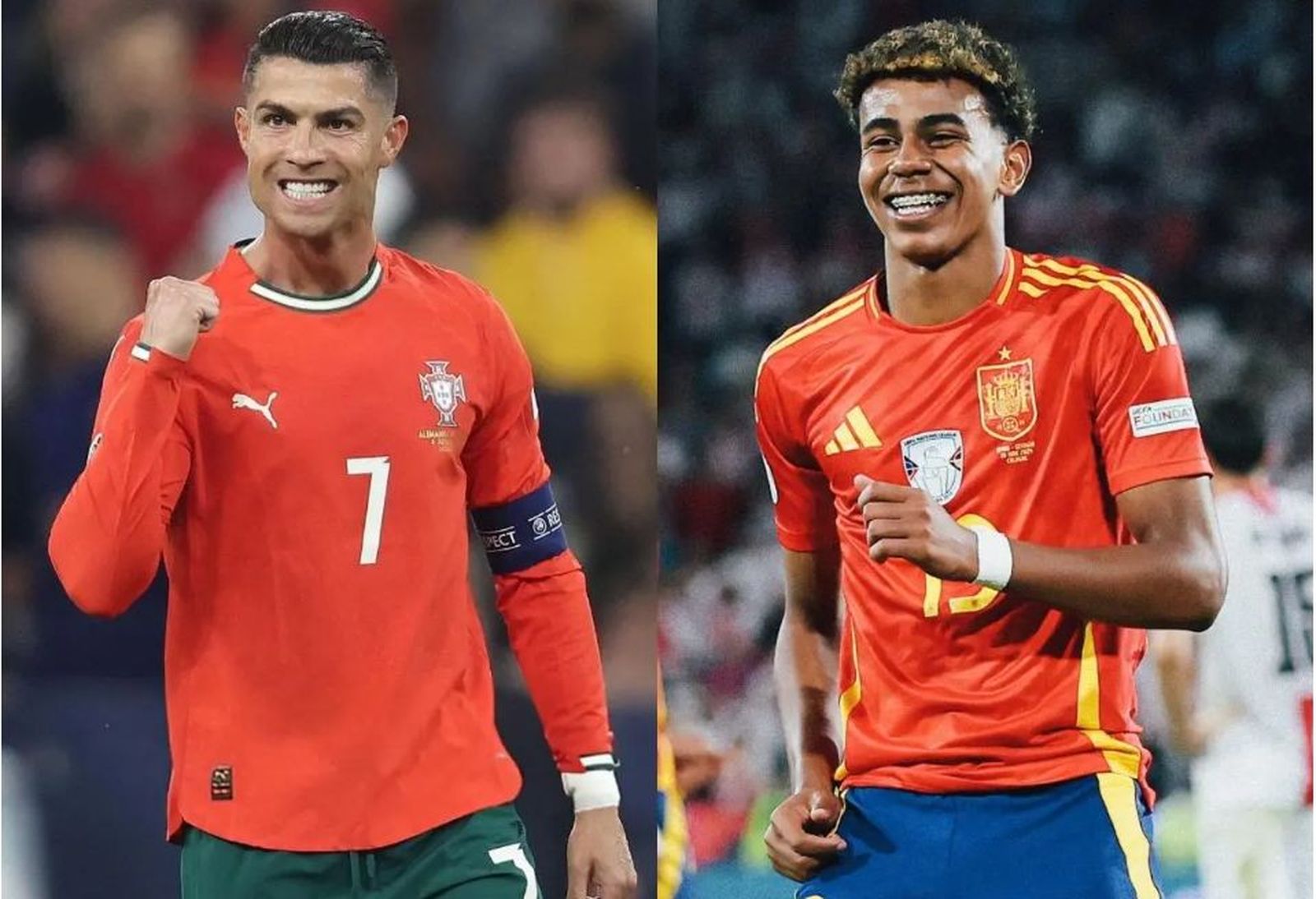Cristiano Ronaldo y Lamine Yamal