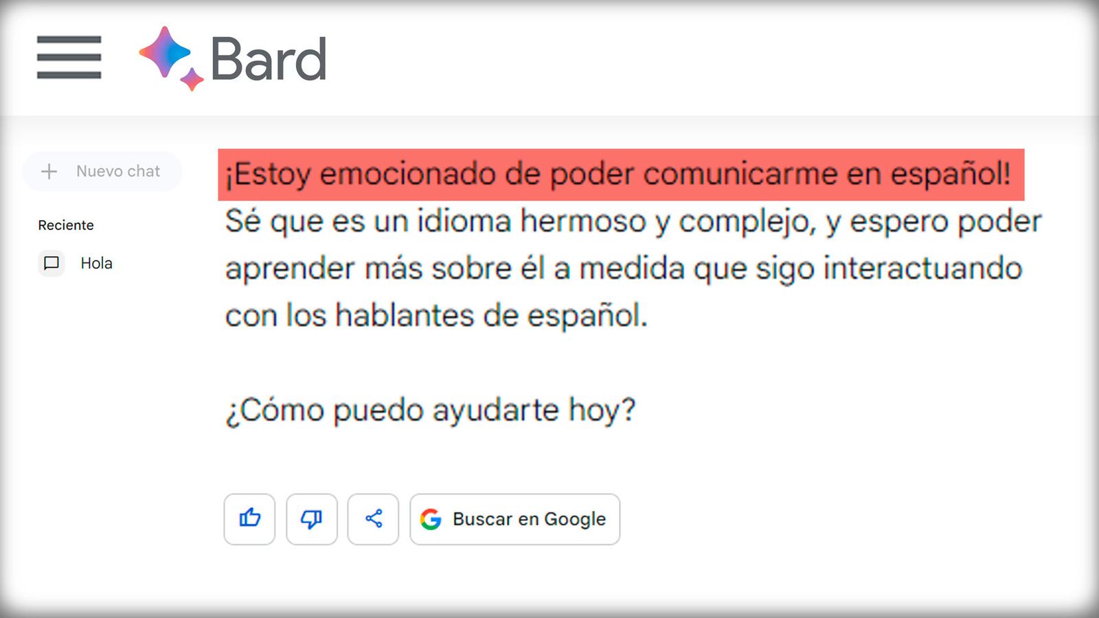 Bard ya está disponible en español
