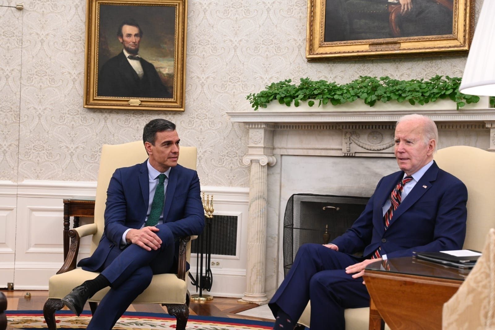 Pedro Sánchez y Joe Biden en la Casa Blanca