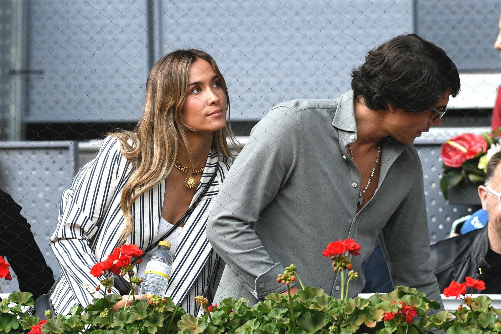 María Pombo y Pablo Castellano en un partido de Mutua Madrid Open de tenis, en 2022