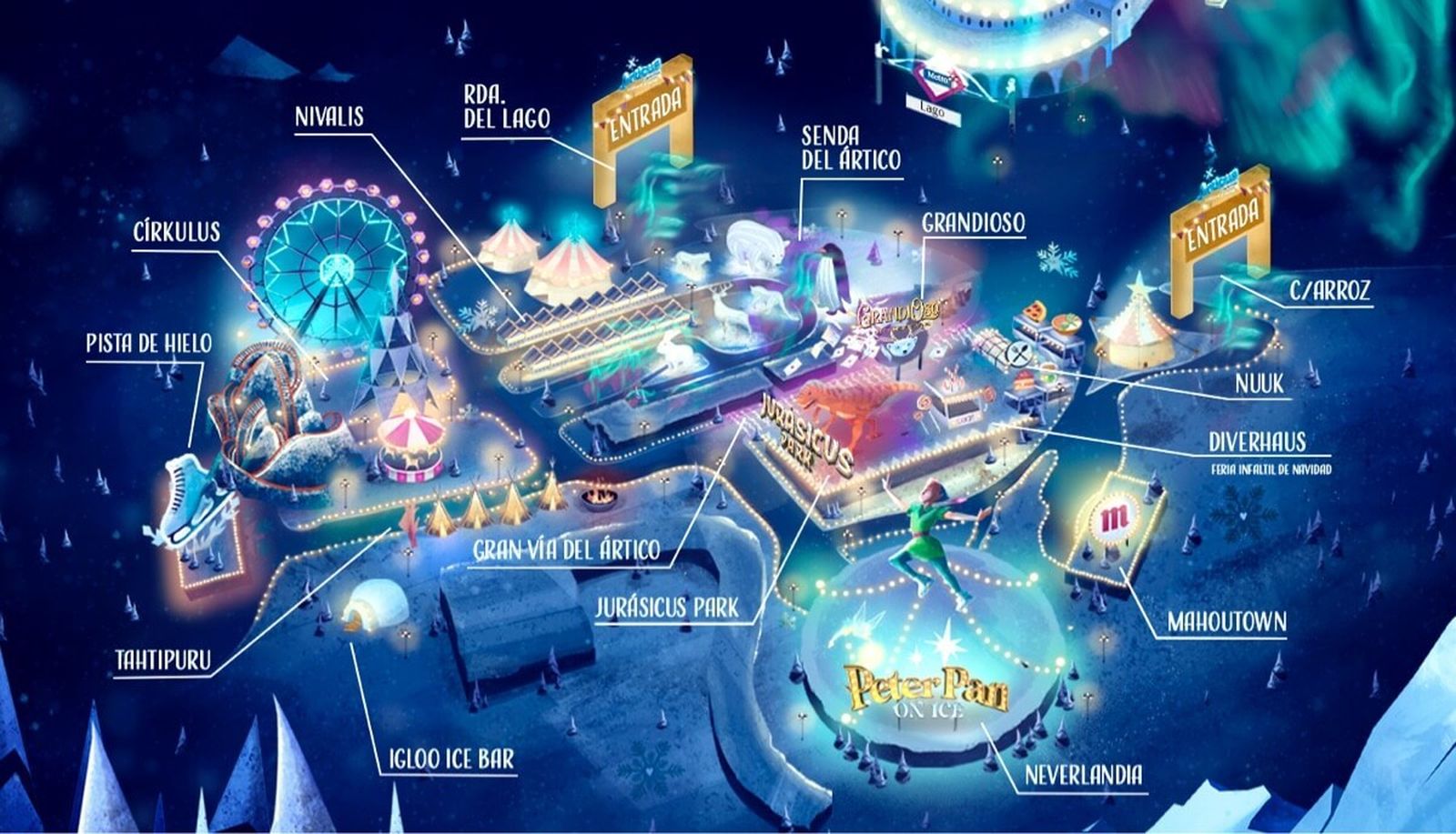 Distribución del parque temático 'Articus' en la Casa de Campo
