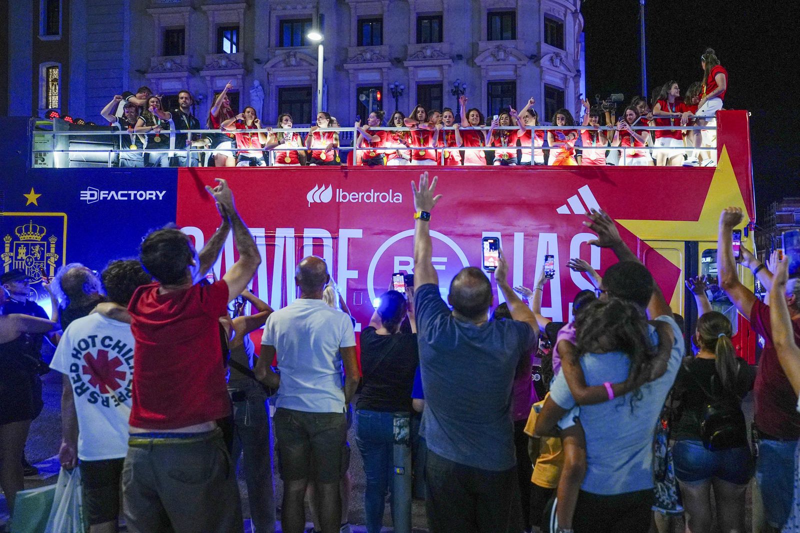 Fiesta de la Selección femenina de fútbol en Madrid tras ganar el Mundial