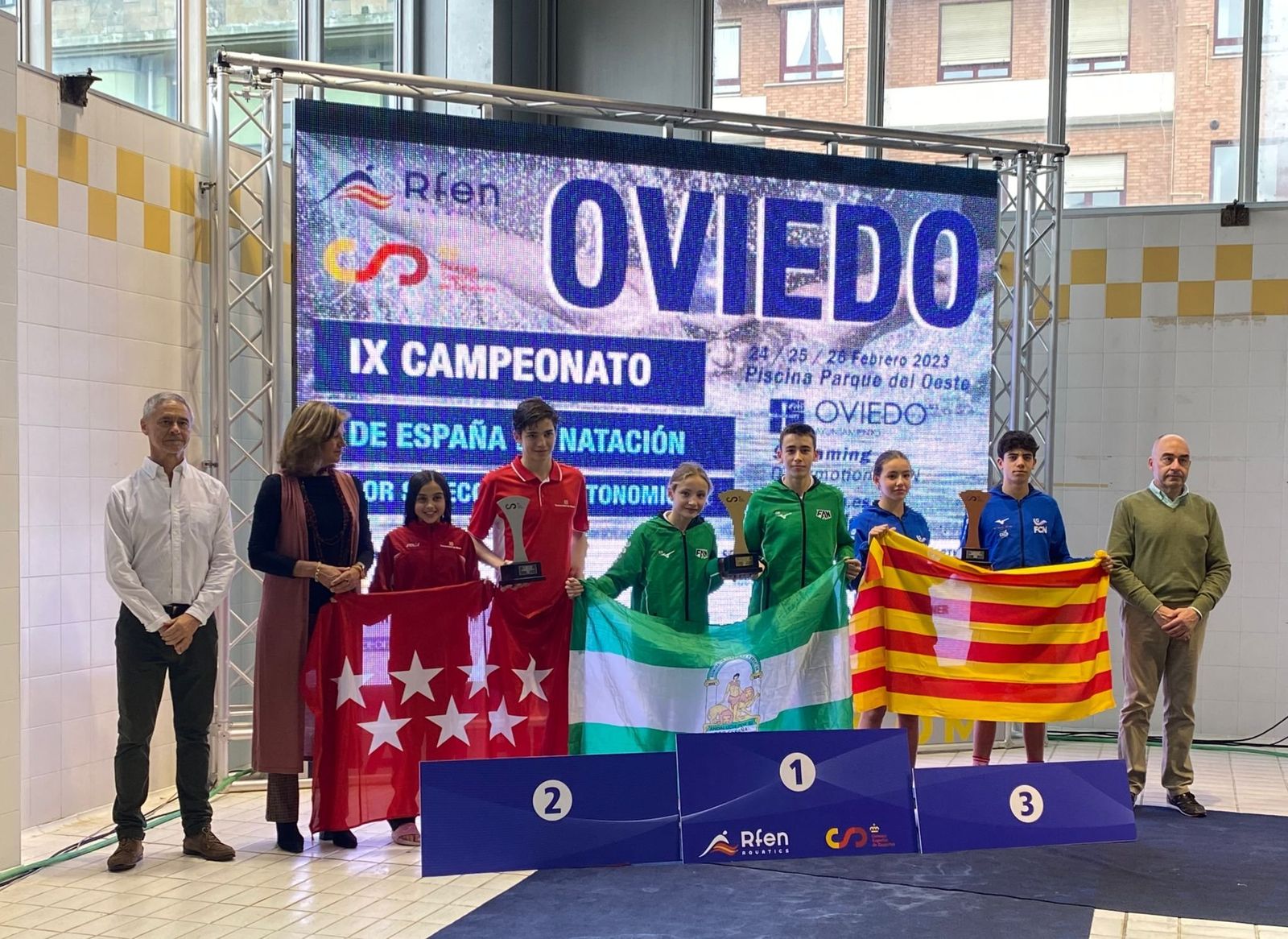 Podio del Campeonato de España alevín por autonomías