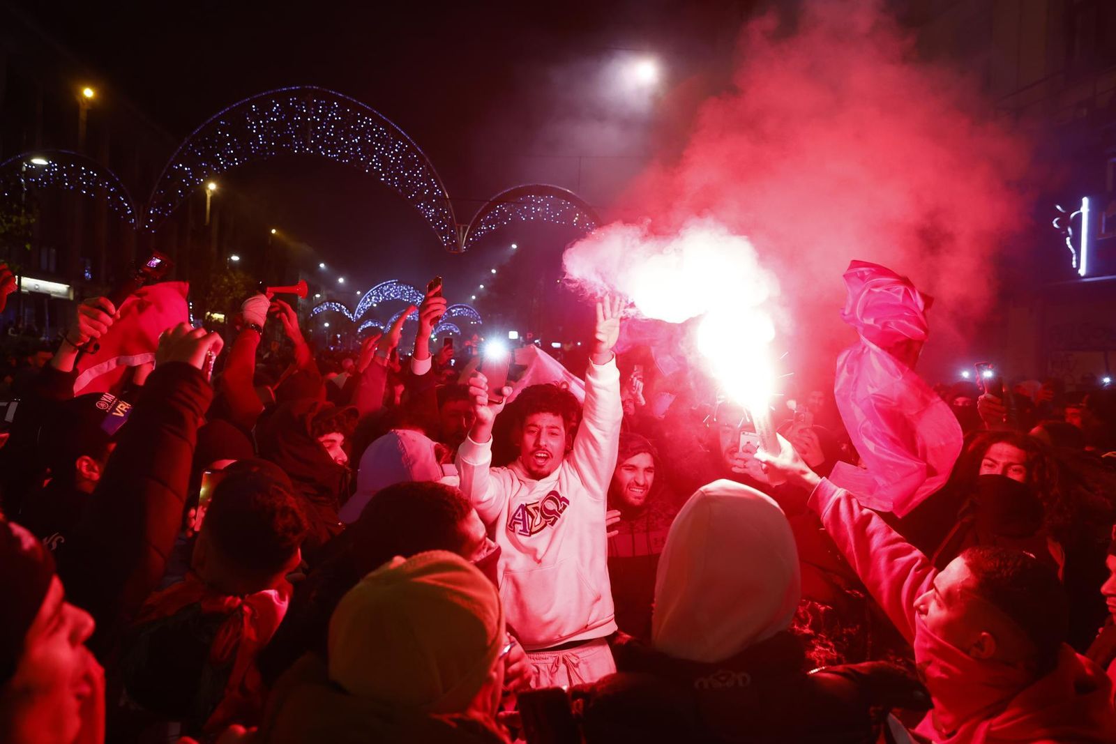 Celebración de los marroquíes en Bruselas