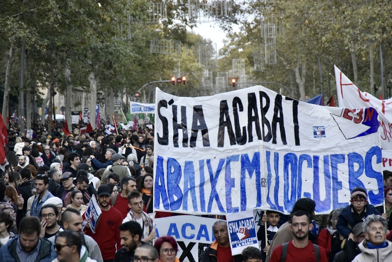 Manifestación contra la subida de alquileres en Barcelona