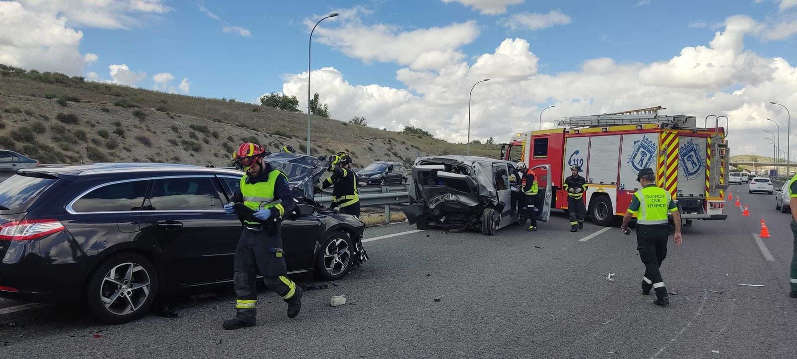 Estado de los vehículos siniestrados en M-50