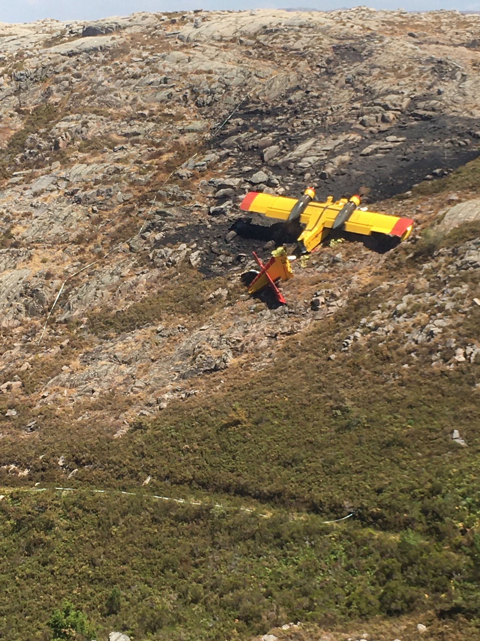 Avioneta siniestrada en Lobios